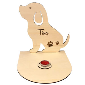 Drevenný svietnik pes