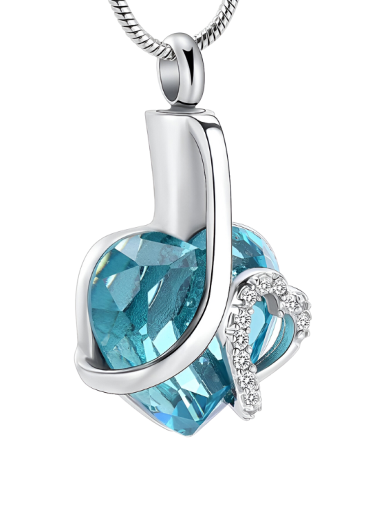 Prívesok na popol Srdce modré – Obrázok 2