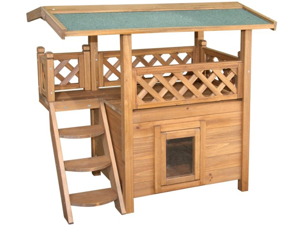 Dreveny domcek pre mačky