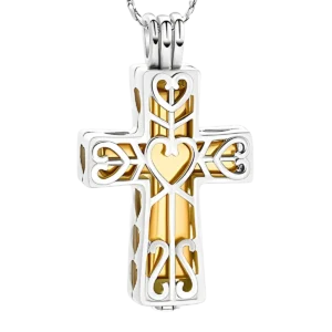 Prívesok na popol Cross Heart z chirurgickej ocele